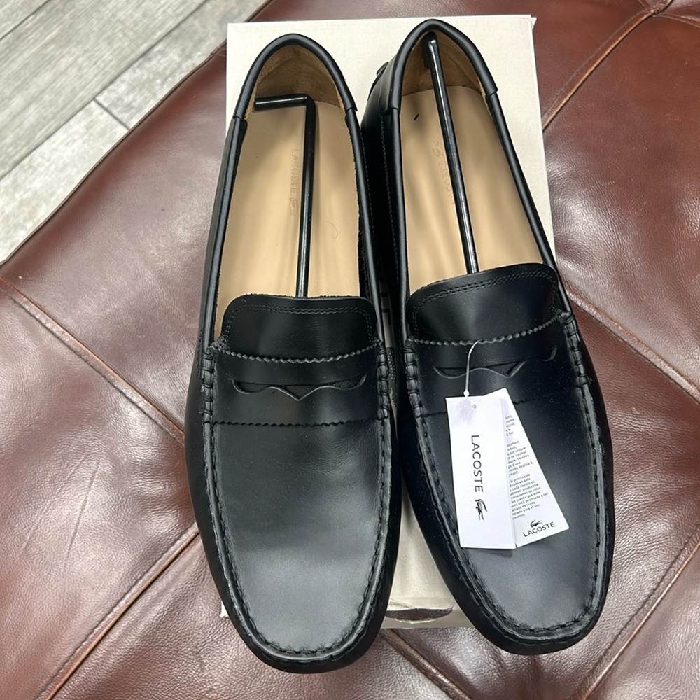 Lacoste Concours Nautic 120 U CMA Leather Black / Gold - NWT - Picture 3 of 7